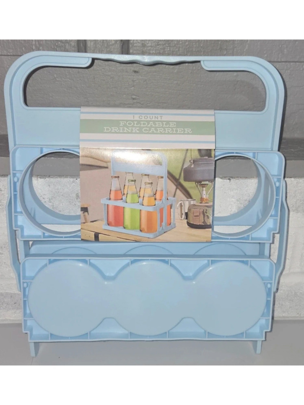 2 Foldable Drink Carriers- 1 White & 1 Blue